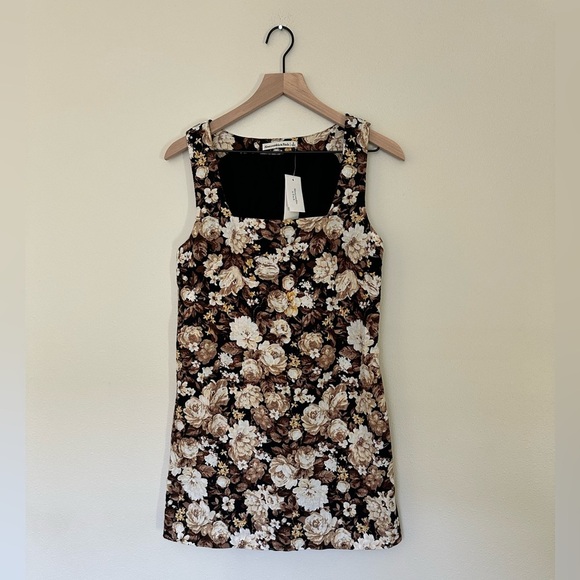 ABERCROMBIE & FITCH Brown and Cream Floral Mini Dress - Picture 2 of 9